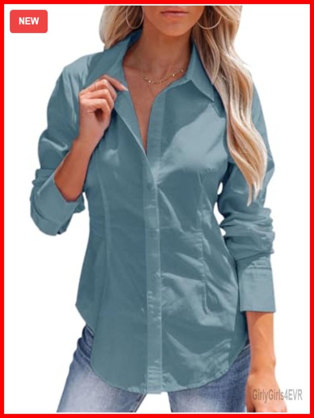 Women's Wrinkle Free Button Down Long Sleeve Blouse Collared Work Shirt